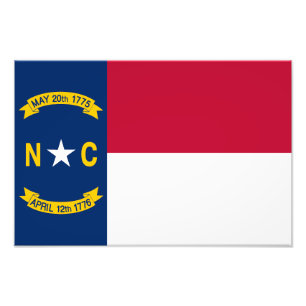 Nordcarolina statliga flagga fototryck