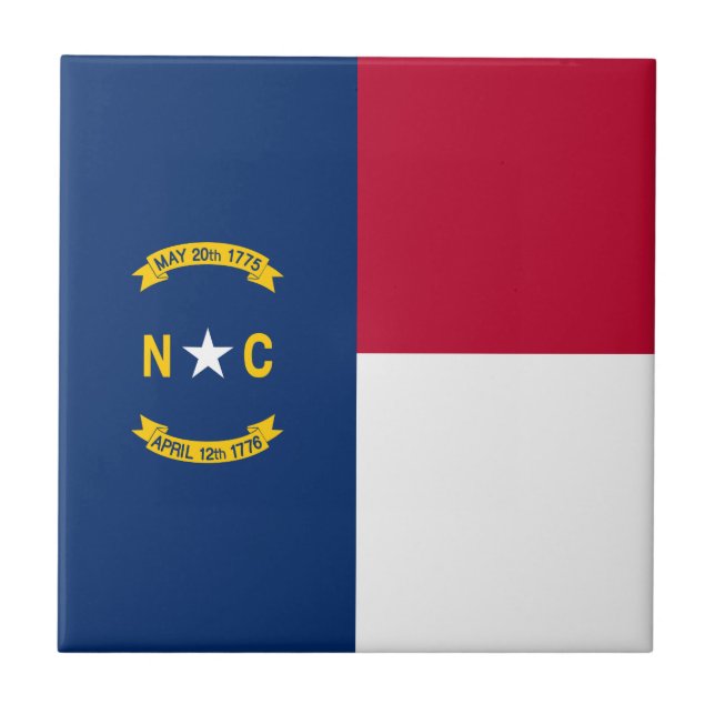 Nordcarolina statliga flagga kakelplatta (Framsidan)