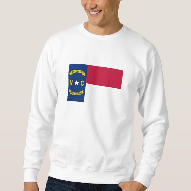 Nordcarolina statliga flagga lång ärmad tröja (Framsida)