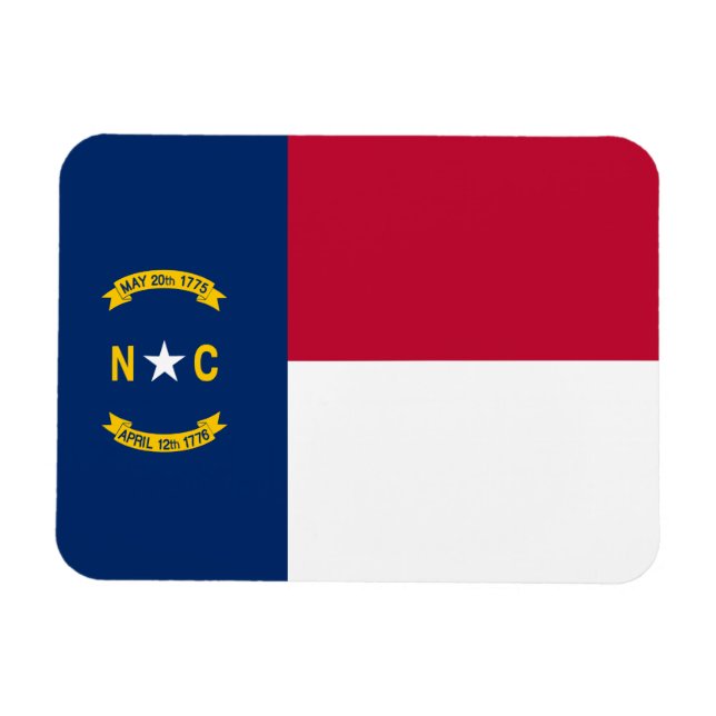Nordcarolina statliga flagga magnet (Horisontell)