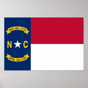 Nordcarolina statliga flagga poster