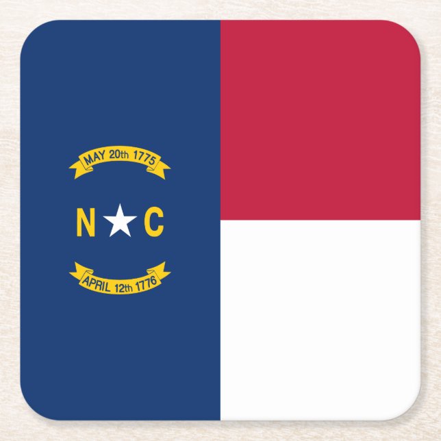 Nordcarolina statliga flagga underlägg papper kvadrat (Framsidan)