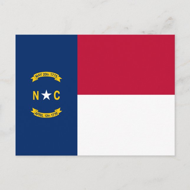 Nordcarolina statliga flagga vykort (Framsida)