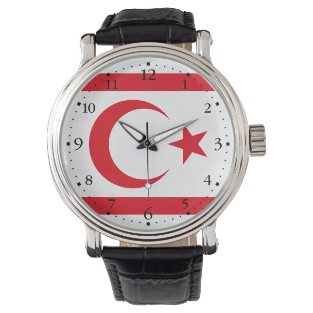 Nordcyperns flagga armbandsur (Framsida)