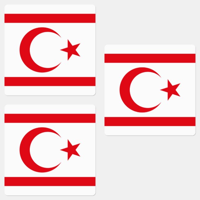 Nordcyperns flagga klistermärke (Grupp)
