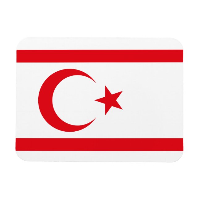 Nordcyperns flagga magnet (Horisontell)