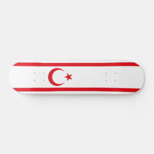 Nordcyperns flagga mini skateboard bräda 18,5 cm