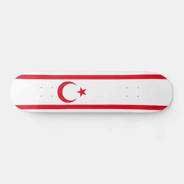 Nordcyperns flagga mini skateboard bräda 18,5 cm (Horz)