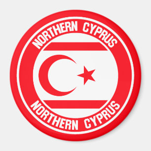 Nordcyperns runda Emblem Magnet