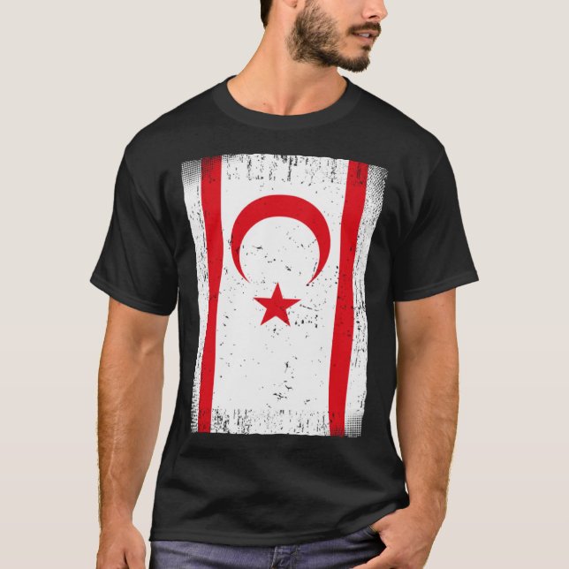 Nordcypriotiska Flagga norra Cypern T Shirt (Framsida)