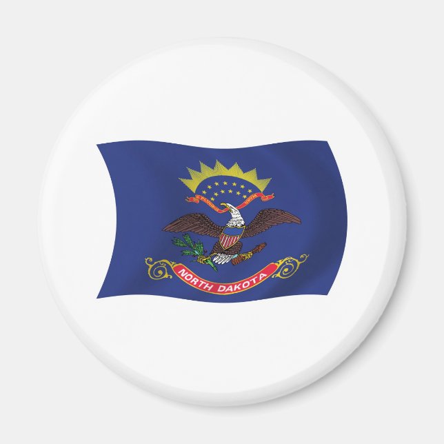 Norddakota Flagga Magnet (Framsidan)