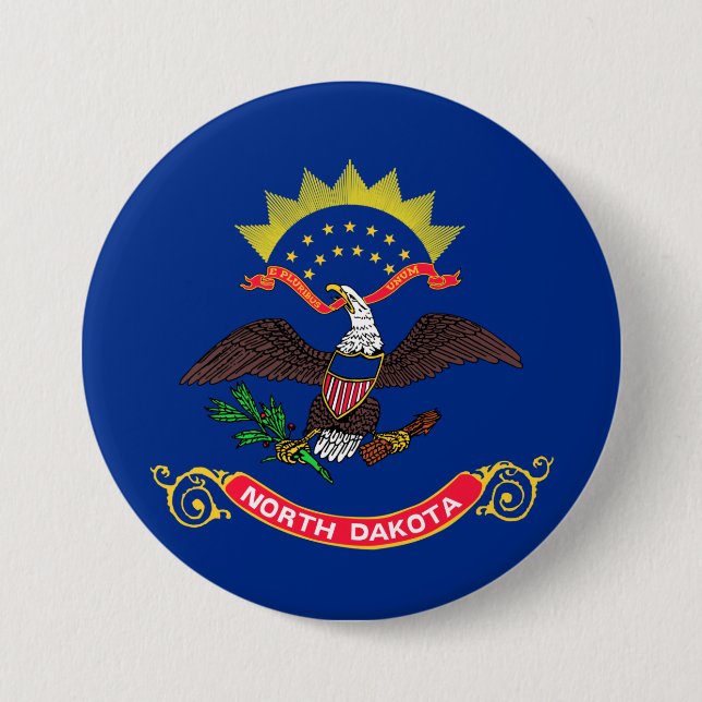 Norddakotas flagga (Norddakotan) Knapp (Framsida)