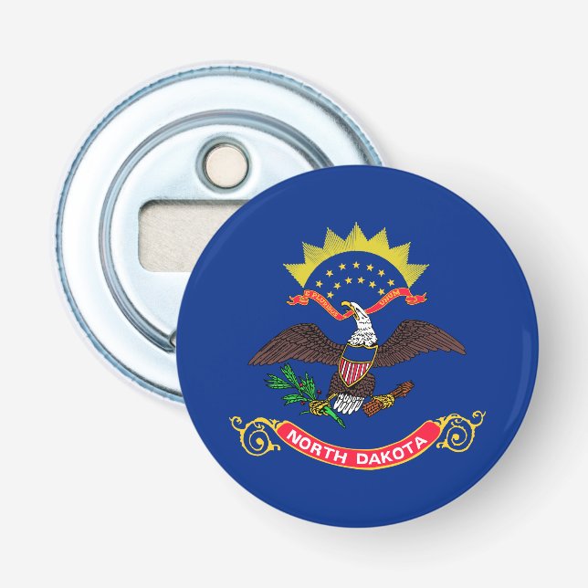 Norddakotas statsflagga flasköppnare (Framsidan)
