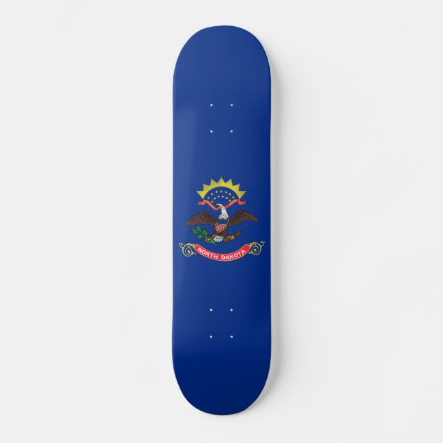 Norddakotas statsflagga mini skateboard bräda 18,5 cm (Framsida)