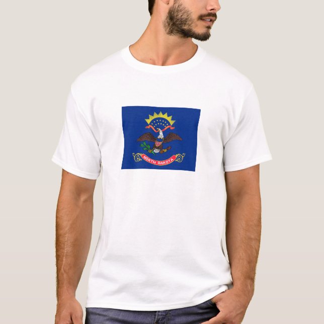 Norddakotas statsflagga t shirt (Framsida)