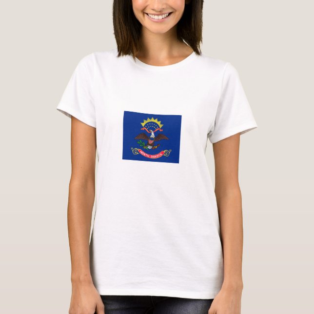 Norddakotas statsflagga t shirt (Framsida)
