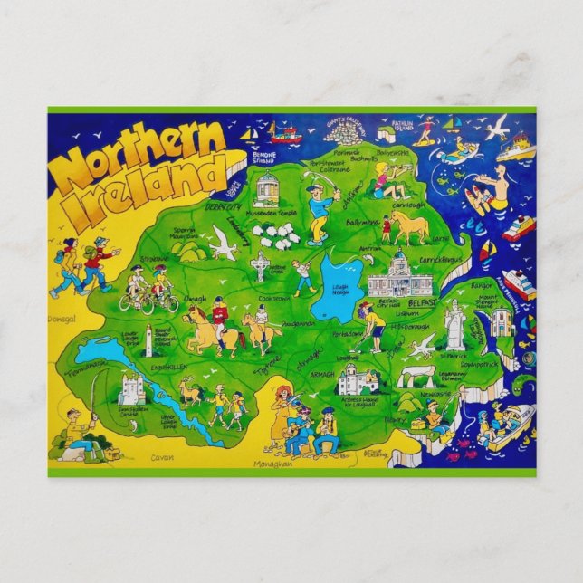Norden Irland Rolig Kartaffisch Vykort (Framsida)