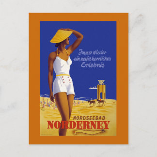 "Norderney" Vintage German Travel Poster Vykort