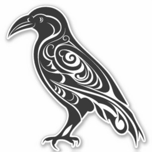 Nordic Celtic Knotwork Raven eller Kråkan Klistermärken