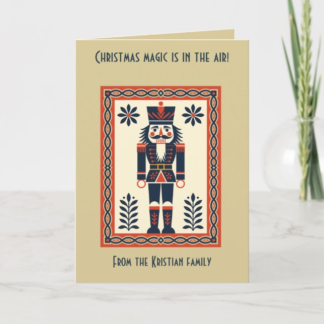 Nordic Christmas Minimal Style Nutcracker Toy Sold Kort (Framsida)
