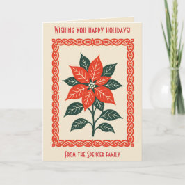 Nordic Christmas Minimal Style Poinsettia Kort