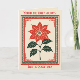 Nordic Christmas Minimal Style Poinsettia Kort