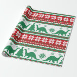Nordic Fair Isle Brontosaurus Dinosaurs Sweater Presentpapper<br><div class="desc">Fira helgdagarna med denna söta,  nordiska söta isliska dinosauurissöppning. Du kan anpassa detta ytterligare genom att klicka på knappen "PERSONALIZE". Ändra gröntens accent färg om du vill. Kontakta oss på ThePaperieGarden@gmail.com för ytterligare frågor.</div>