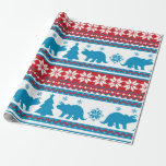 Nordic Fair Isle Triceratops Dinosaurs Sweater Presentpapper<br><div class="desc">Fira helgdagarna med denna söta,  nordiska söta isliska dinosauurissöppning. Du kan anpassa detta ytterligare genom att klicka på knappen "PERSONALIZE" och till och med ändra det blå dekoratet färg. Kontakta oss på ThePaperieGarden@gmail.com för ytterligare frågor.</div>