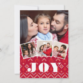 Nordic Fairisle Joy Photo Collage jul Julkort