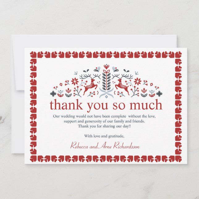 Nordic FolArt Reindeer antler Scandinavian Photo Julkort (Framsida)