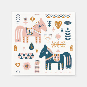 Nordic Folkart Horse Pappersservett
