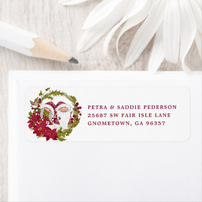 Nordic Gnome | God jul Returadress Etikett (Insitu)