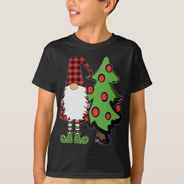 Nordic Gnome Julgran Tomte Nisse Helgdag Cu T Shirt (Framsida)