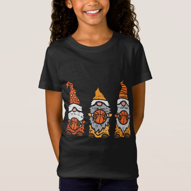 Nordic Gnomes Basketball Baller Tomte Nisse T Shirt (Framsida)