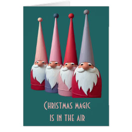 Nordic Gnomes Retro Modern Christmas Kitsch Cut OBS Kort