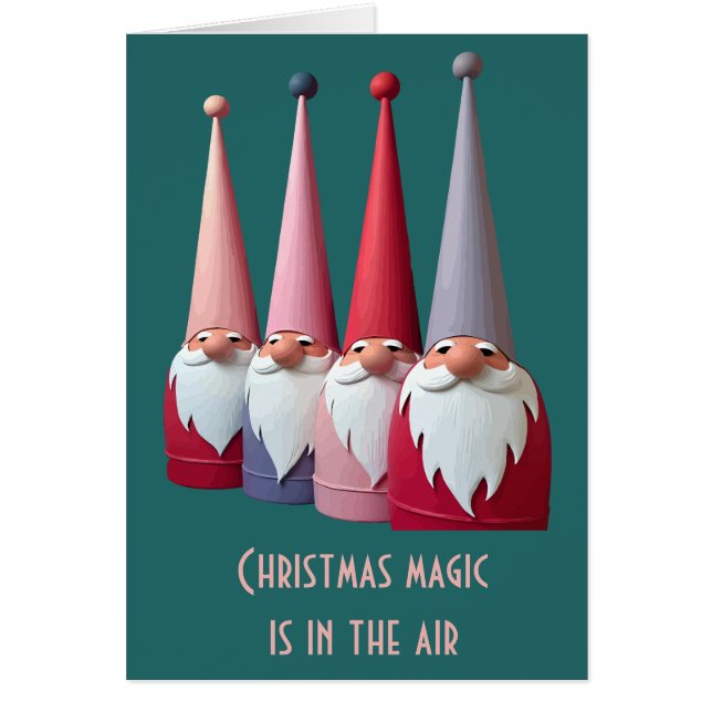 Nordic Gnomes Retro Modern Christmas Kitsch Cut  OBS Kort (Framsidan)