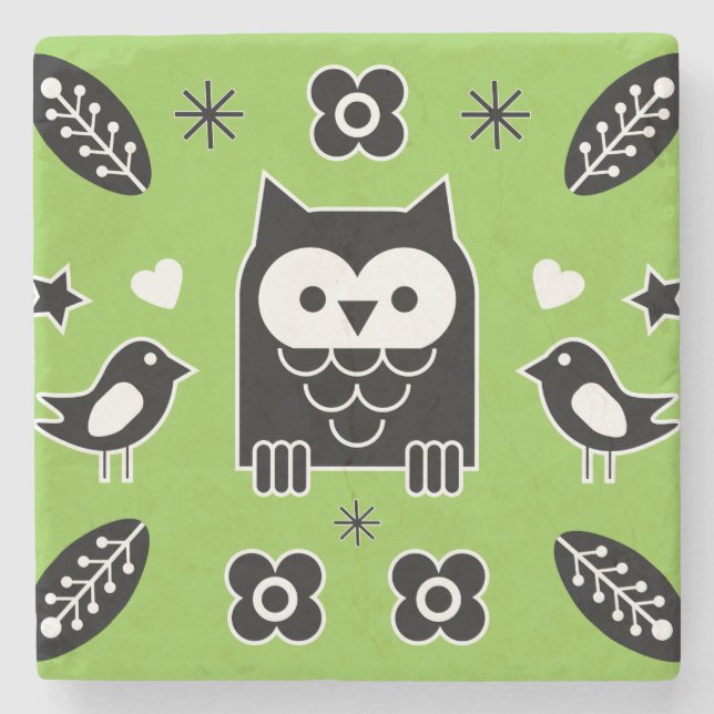 Nordic Horse Folk Art Gift Stenunderlägg (Framsidan)