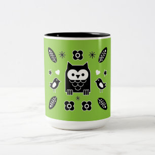 Nordic Horse Folk Art Gift Två-Tonad Mugg