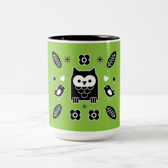 Nordic Horse Folk Art Gift Två-Tonad Mugg (Center)