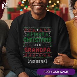 Nordic Knit Style FIRST CHRISTMAS AS GRANDPA Lång Ärmad Tröja