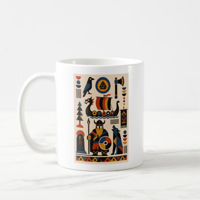 Nordic Legends – Geometric Art Mug Kaffemugg (Vänster)
