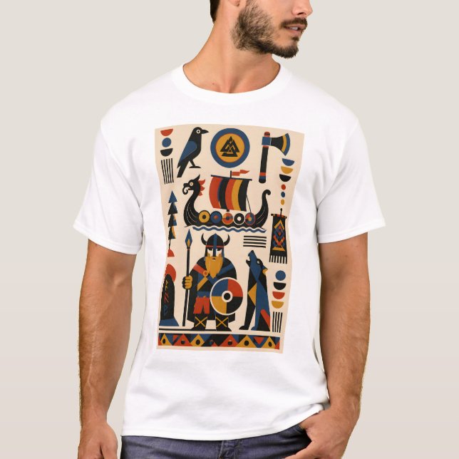 Nordic Legends – Geometric Art T-Shirt (Framsida)