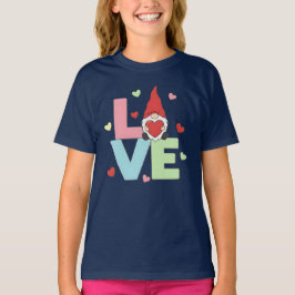 Nordic Love Gnome: Whimsical Pastel Heart  T Shirt