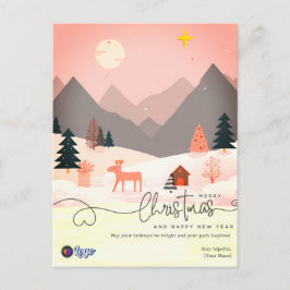 Nordic Minimal Business Personal Christmas Vykort
