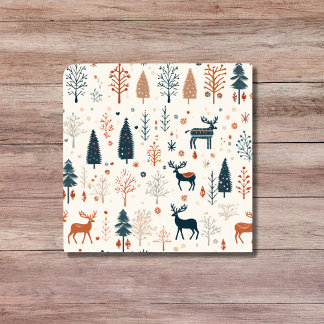 Nordic Minimalist Reindeer Beige Scandinavian Kakelplatta