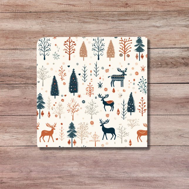 Nordic Minimalist Reindeer Beige Scandinavian Kakelplatta (Nordic Minimalist Reindeer Beige Scandinavian Ceramic Tile)