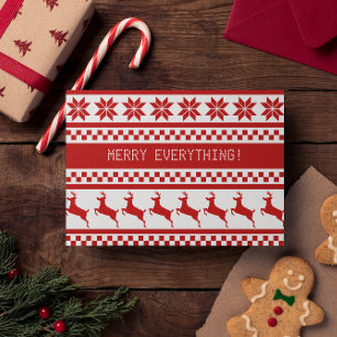 Nordic Print Reindeer Red Merry Allry Helgdag Helgkort