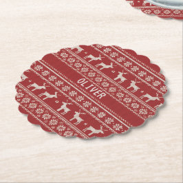 Nordic Reindeer Christmas Personalized Underlägg Papper