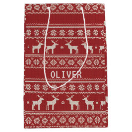 Nordic Reindeer Knit Pattern Personalized