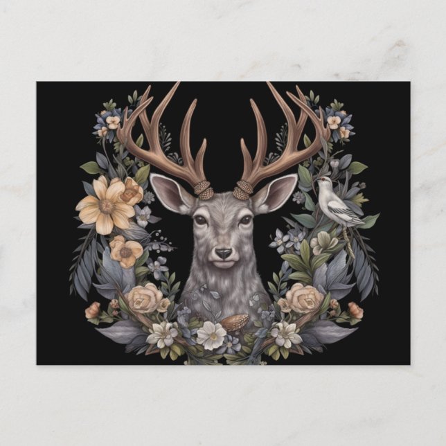 Nordic Retro Pagan Artistic Postcard Vykort (Framsida)